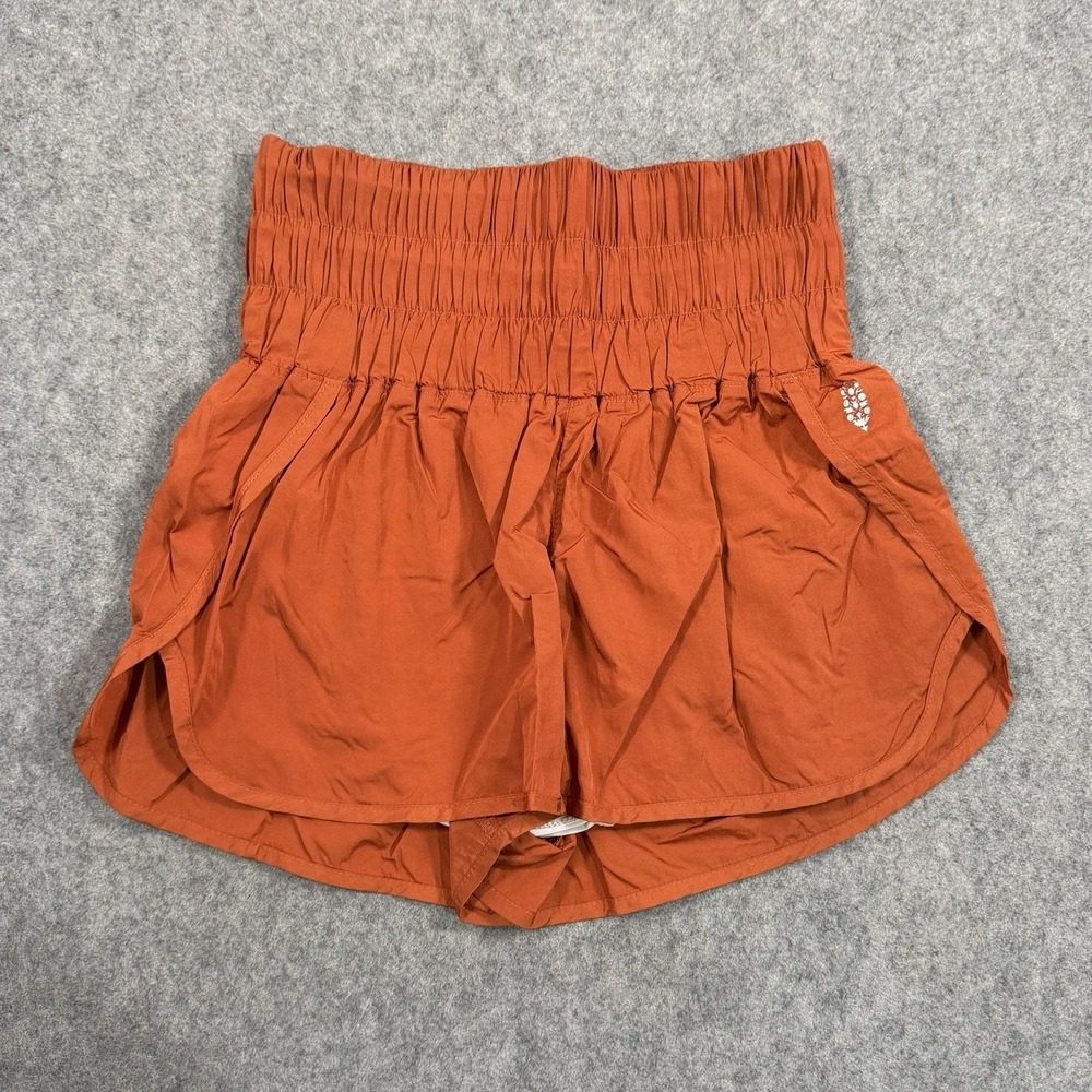 Free People FP Movement Burnt Orange High Waist Lined Shorts Women's Size Small